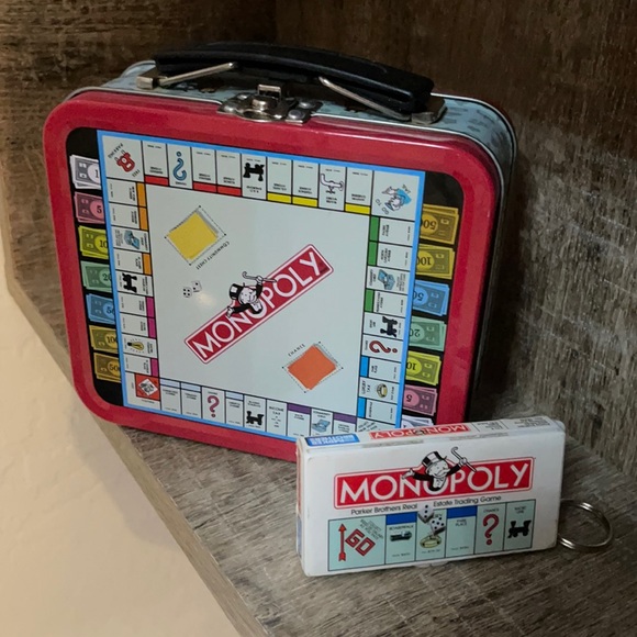 Monopoly Vtg lunchbox & Mini Keychain board plus drawer with real dice limited - Picture 2 of 6